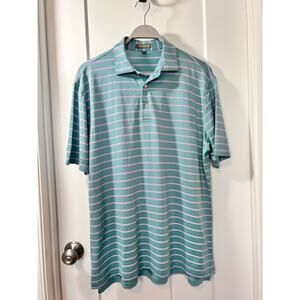 Peter Millar Summer Comfort Men’s‎ Striped Golf Polo Shirt Multicolor Size Large
